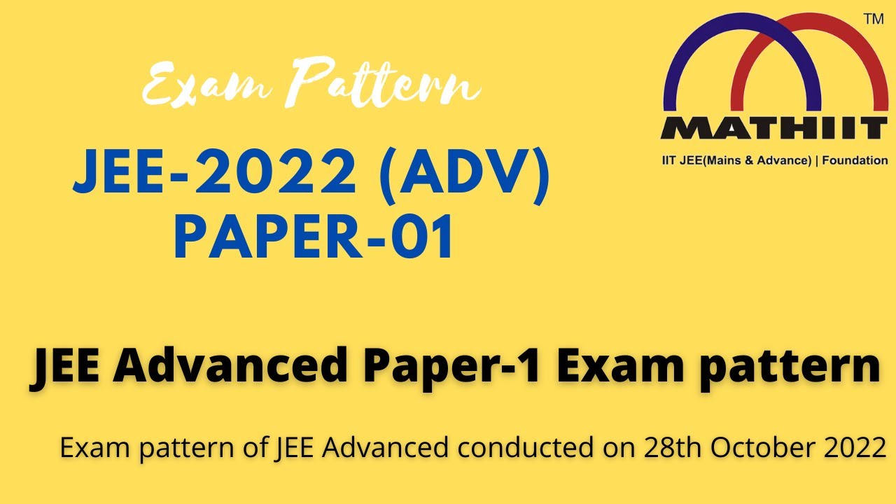 JEE Advanced Paper-1 Pattern | Type of questions in JEE Advanced 2022 | Exam pattern of JEE Advanced