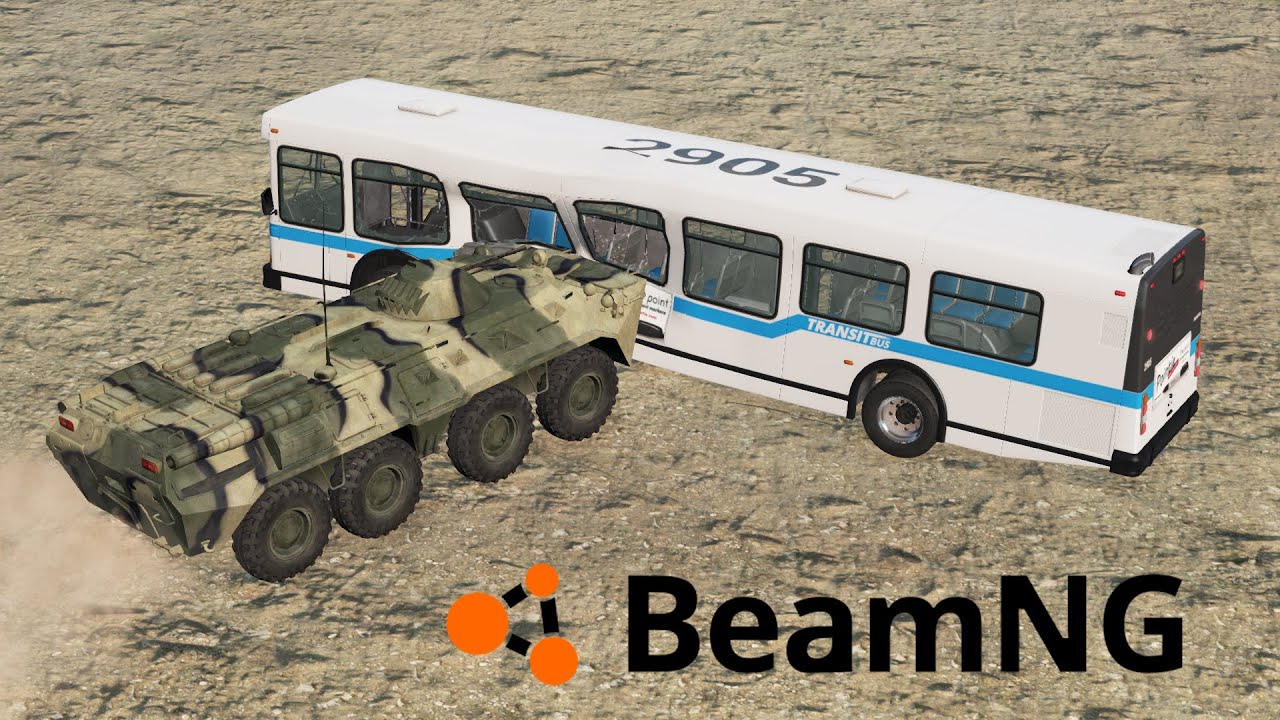 POJAZD OPANCERZONY VS AUTOBUS I POLICJA w BEAMNG.DRIVE 
