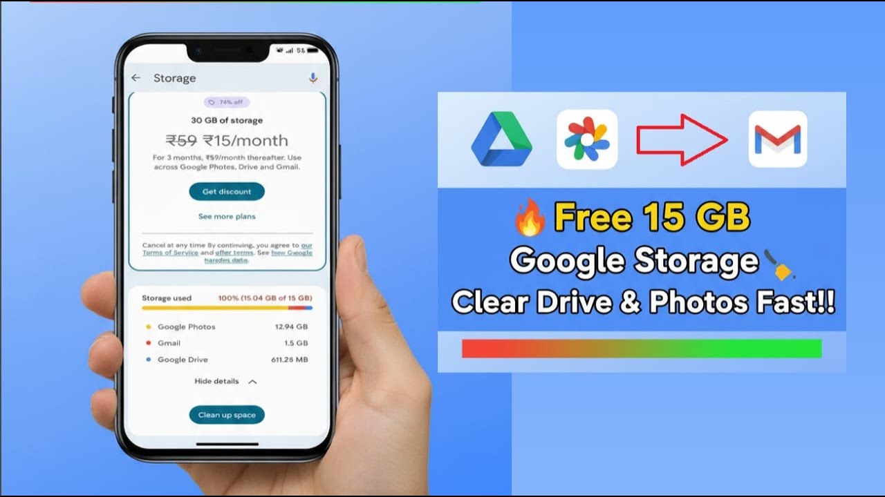 Free Up Google Drive & Photos Storage | Fix Gmail Storage Full Problem