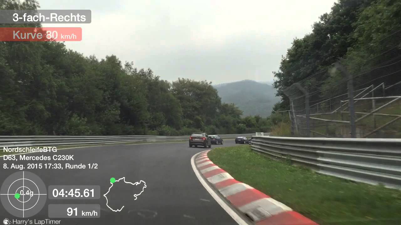 Touristenfahrten Nordschleife 08.08.2015 onboard C230 K W202 Runde 1 von 2