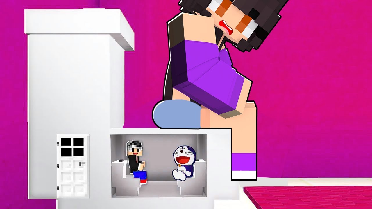 GÖKÇE'nin TUVALETİNE GİZLİCE EV YAPTIK! - Minecraft
