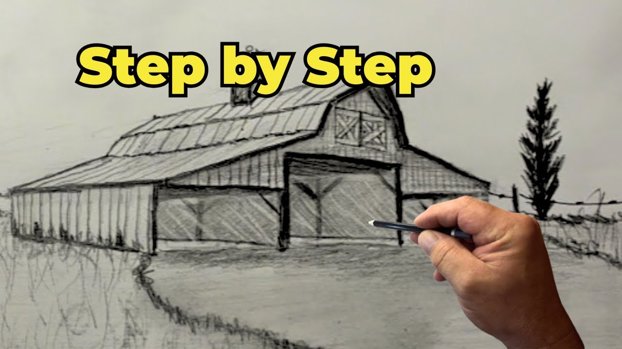 How to Draw a  Barn in 2-point perspective