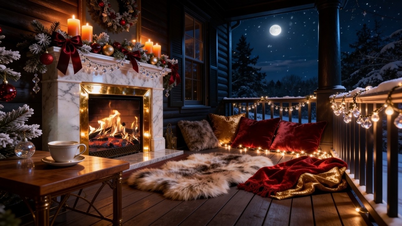 Cozy Rainy Night Ambience 🔥 Gentle Jazz Music & Fireplace Sounds for Sleep