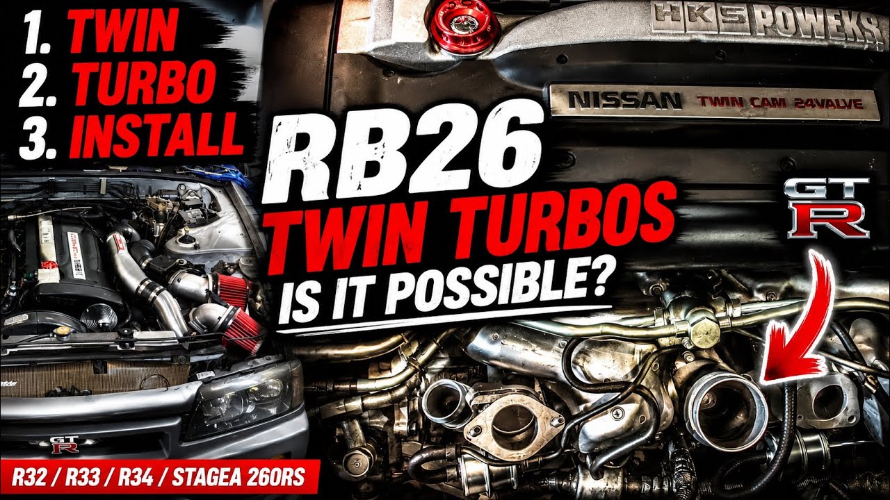 Установка Nissan Skyline GTR Twin Turbo с двигателем rb26 на автомобиль R32 R33 R34