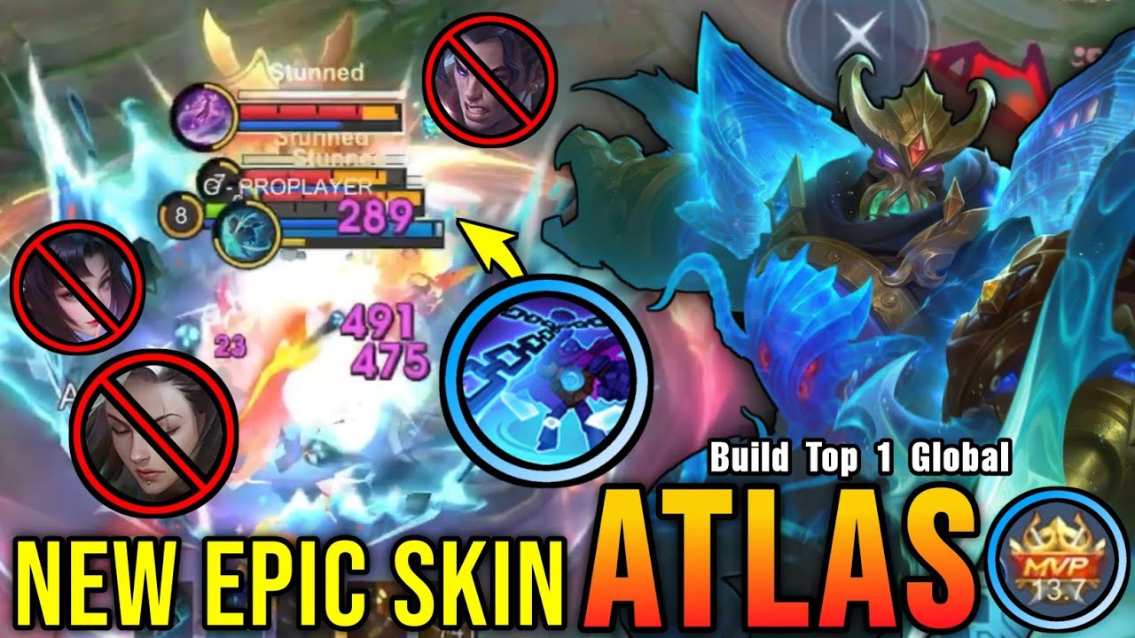 MVP Plays!! Sunken Curse Atlas New EPIC Skin!! - Build Top 1 Global Atlas ~ MLBB