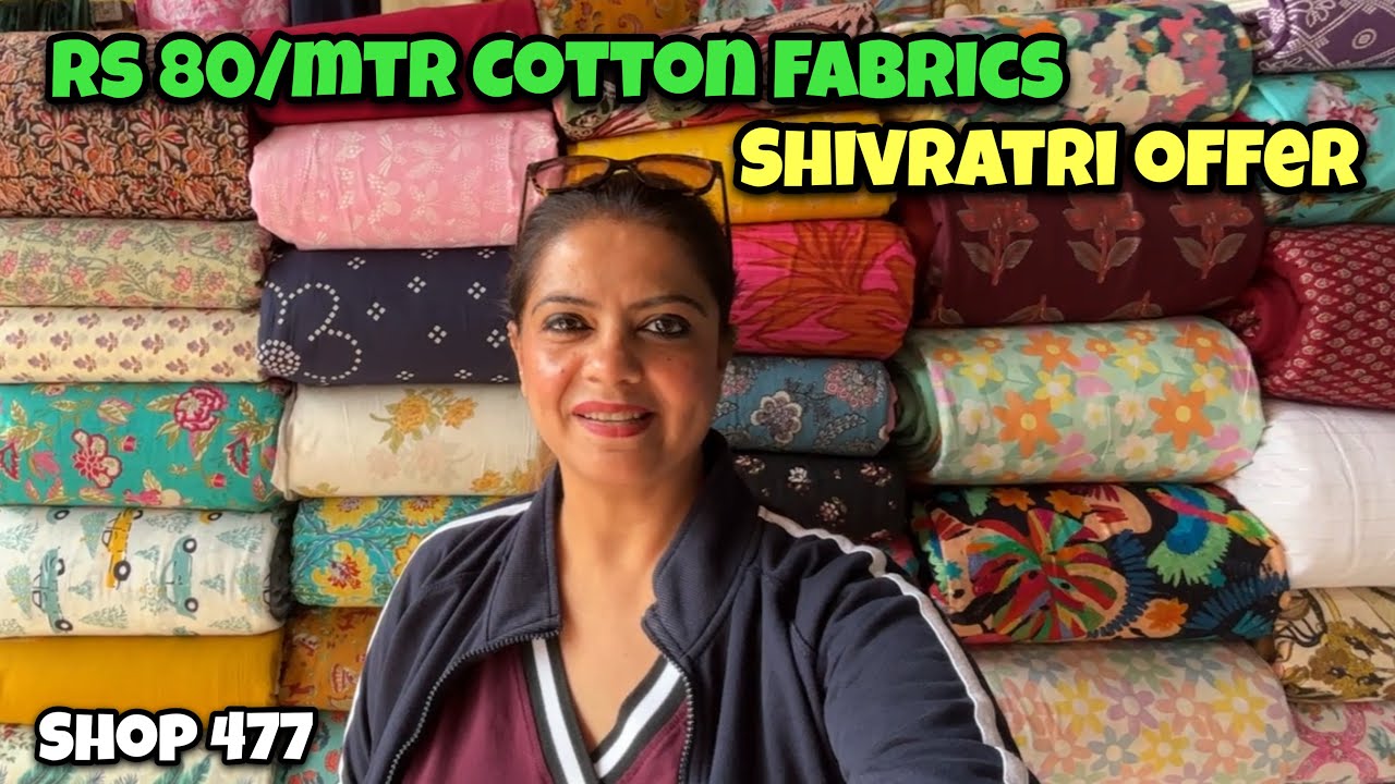 Rs80/mtr Cotton Fabrics in Jaipuri, Ajrakh, Kalamkari Prints | Katran Market | Shwetadhiraj