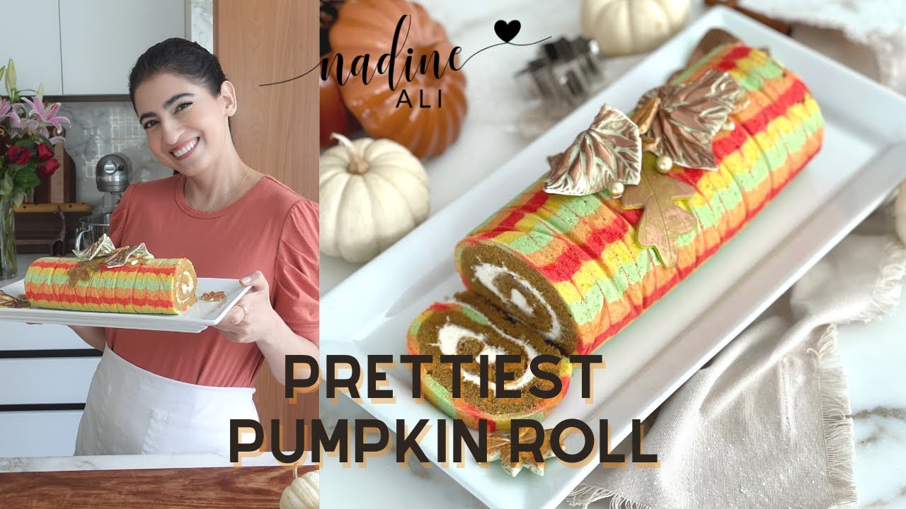Patterned Pumpkin Roll Cake Recipe |  Best Fall or thanksgiving Pumpkin Dessert | Pumpkin Roulade