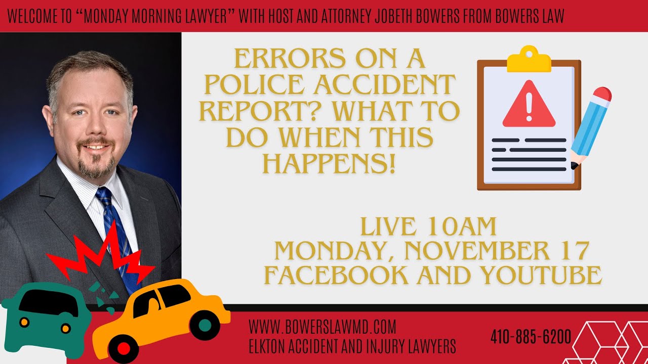 Errors on a Maryland Accident Report? What do to next