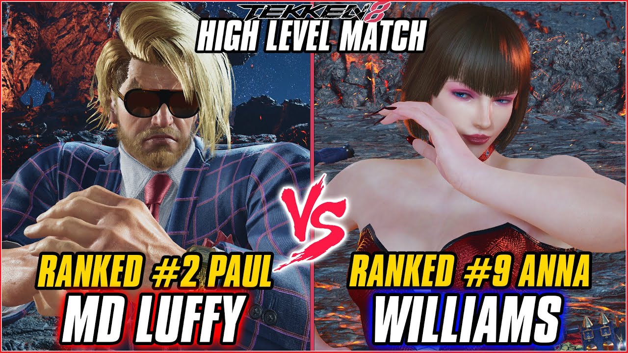 TEKKEN 8 ▰ MD LUFFY (#2 Ranked Paul) vs WILLIAMS (#9 Ranked Anna) ▰ T8 HIGH LEVEL GAMEPLAY
