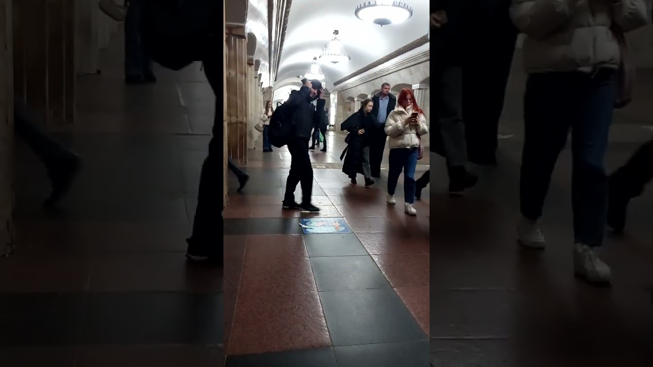 Пассажиры на станции метро в Москве Passengers at a metro station in Moscow 莫斯科地铁站的乘客 モスクワの地下鉄駅の乗客