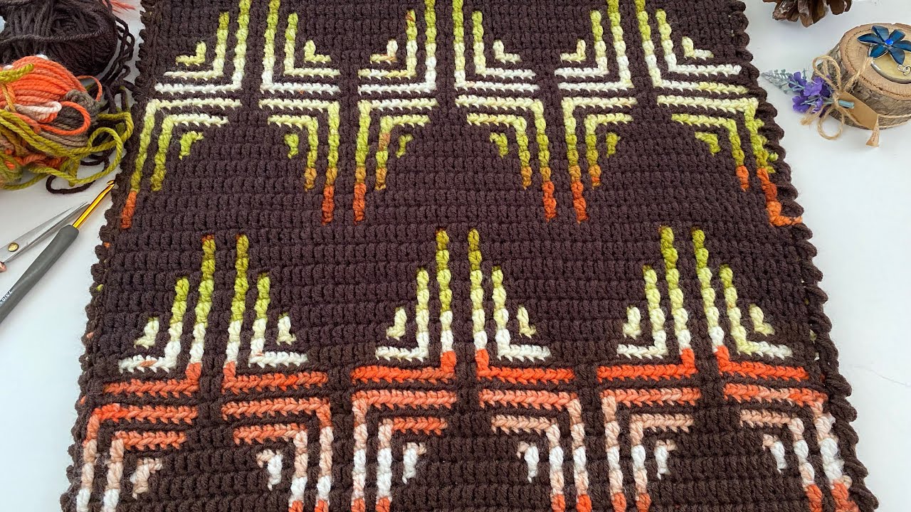 Новый дизайн❗️Отличный💯 мозаичный узор, вязание крючком, изготовление узоров спицами