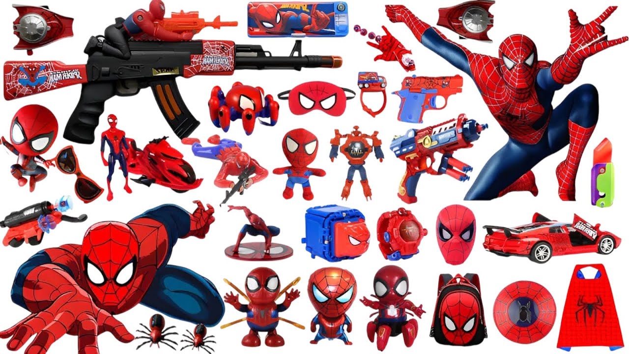 Marvel Spider-Man series unbox,popular Spider-Man action dolls,Spider-Man popular electric toy gun
