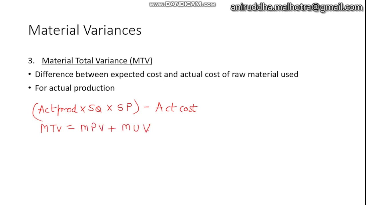 ACCA F5, F2 - Variances Part 2 - Material