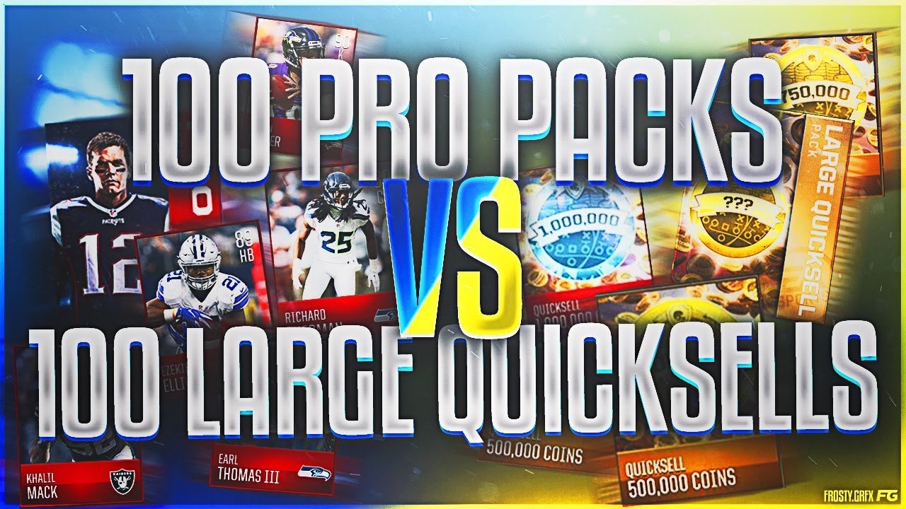 100 PRO PACKS VS. 100 LARGE QUICKSELLS! Madden Mobile 18