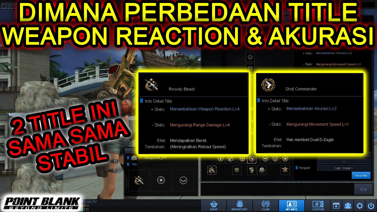 MEMBANDINGKAN TITLE WEAPON REACTION DAN AKURASI DI PB - Point Blank Zepetto 2020