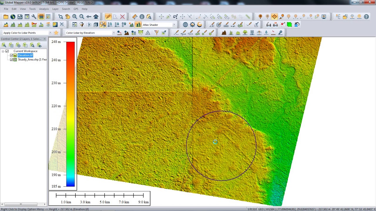 Clip Raster Image in Global Mapper 19