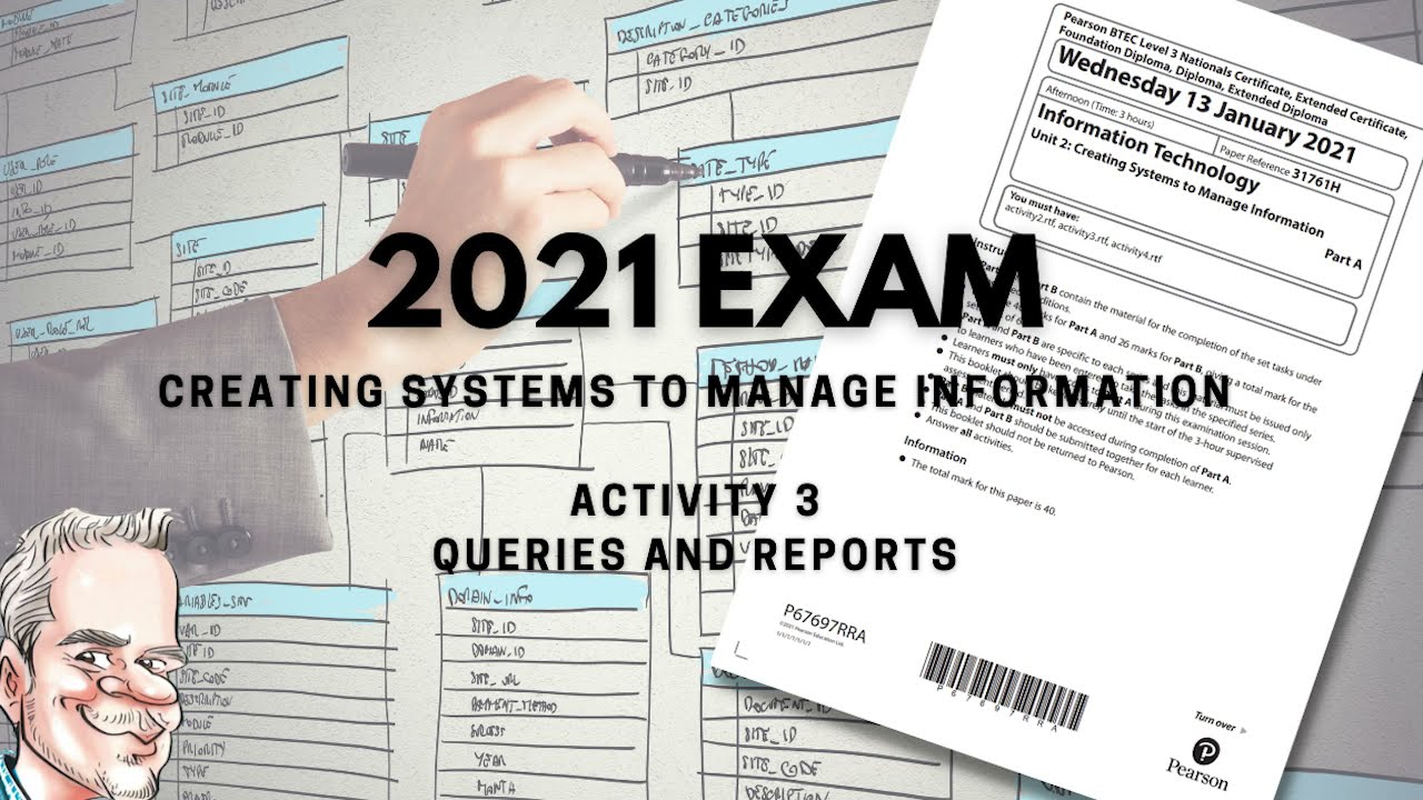 BTEC Level 3 Database 2021 Exam - Part A - Questions 3 and 4 - Queries and Reports