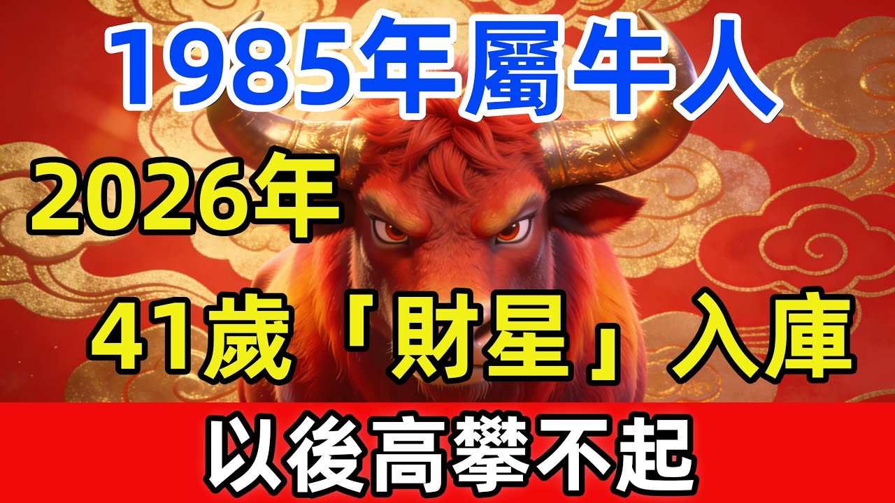 1985年屬牛人，木牛之命，2026年41歲「財星」入庫，以前看不起妳的人，以後高攀不起！#尘缘 #风水 #生肖運勢 #生肖 #生肖命裡 #生肖運程 #命理#佛法 #佛學