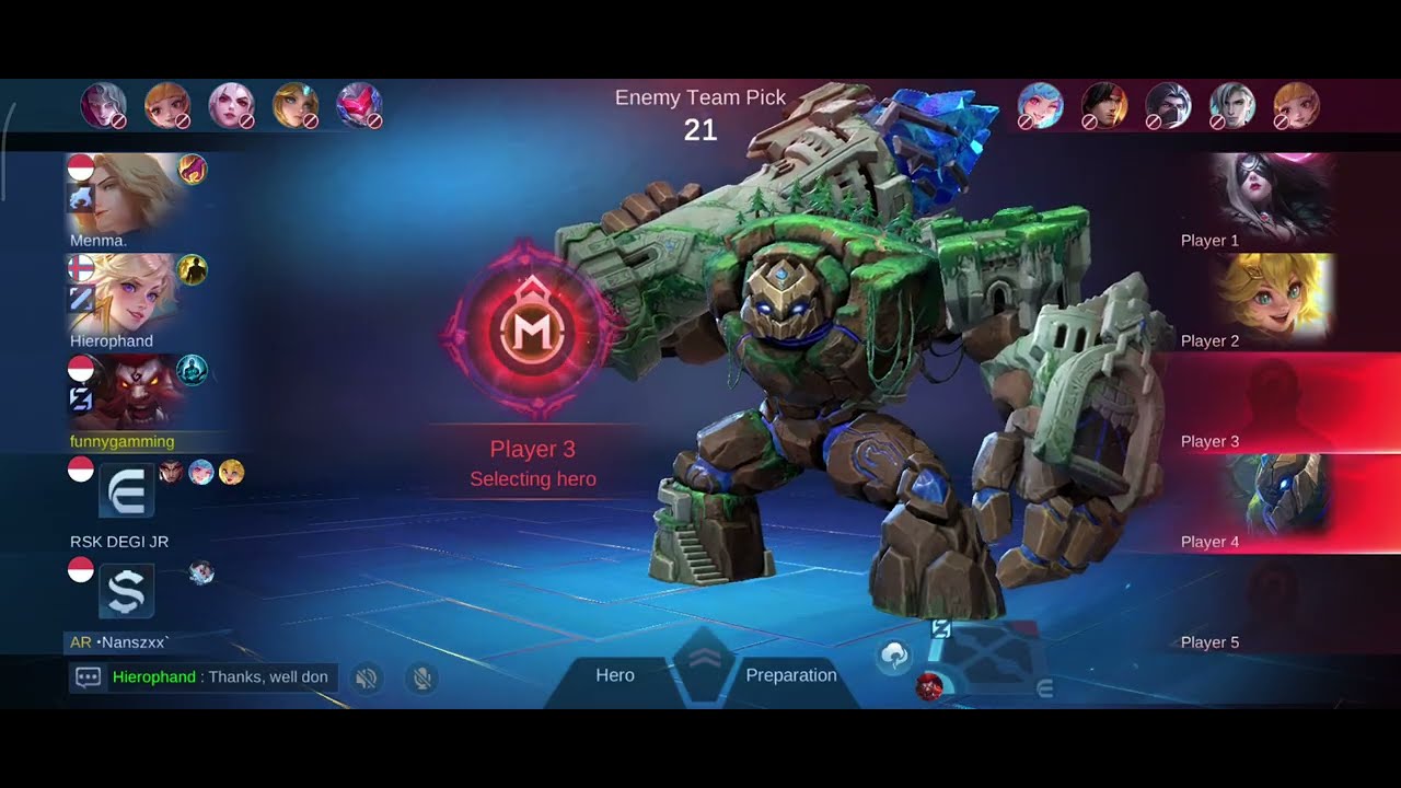 Mobile legends, Rank Mythical Honor Minotaur gameplay