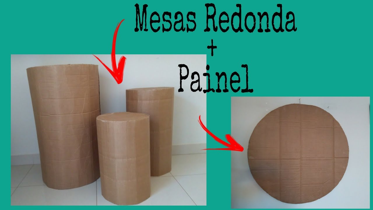 TRIO DE MESAS DE PAPELÃO + PAINEL PARA FESTA