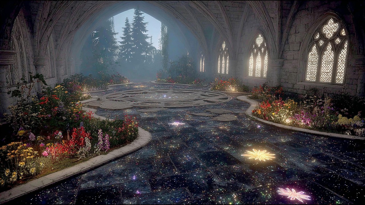 The Starlight Courtyard of the Hidden Monastery | Medieval Fantasy Music & Animated Ambience