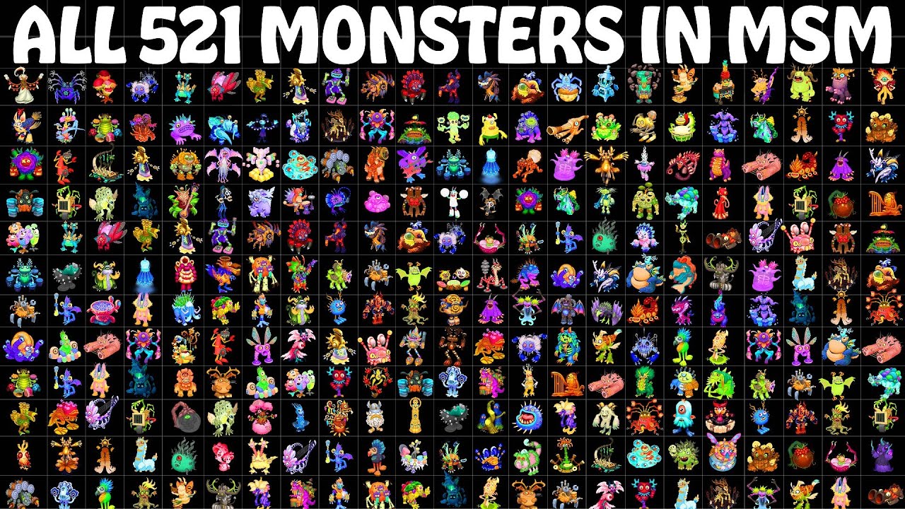ALL 521 MONSTERS in My Singing Monsters (All Commons, Rares & Epics) | All Sounds & Animations