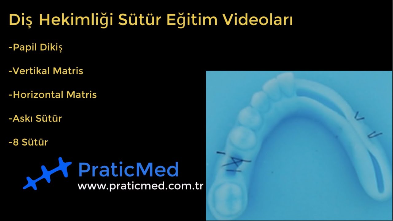 Papil Dikiş, Horizontal Matris, Askı Sütür, 8 Dikiş I PraticMed® Diş Hekimliği Eğitim Videoları