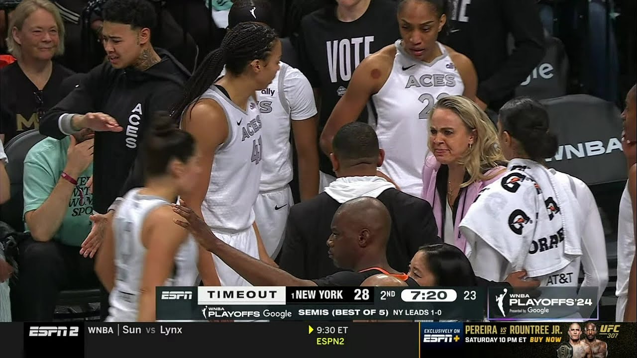 FURIOUS Becky Hammon CURSES OUT team | Las Vegas Aces vs New York Liberty WNBA playoffs basketball