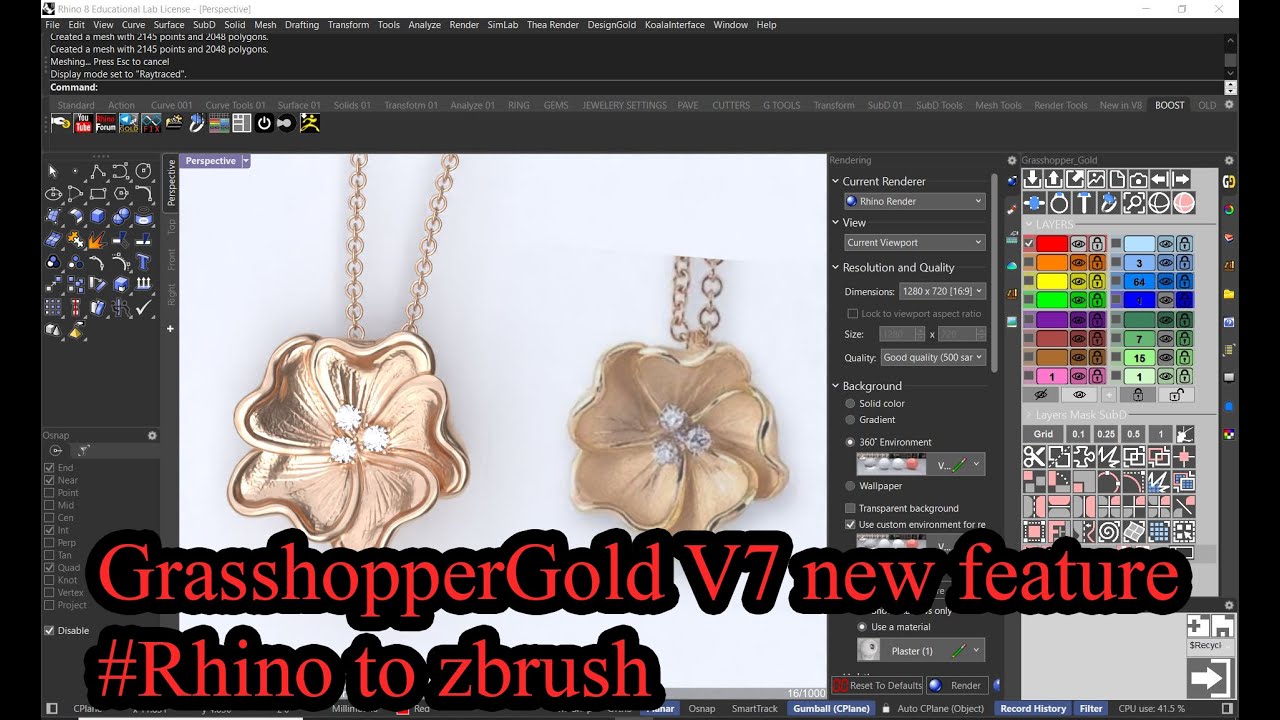 GrasshopperGold new feature Rhino to zbrush/ zbrush 2Rhino /Part1
