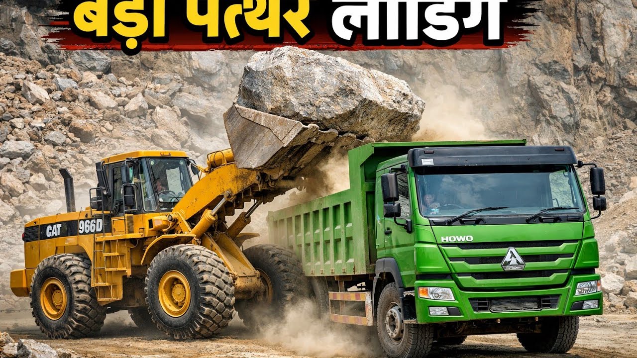 Heavy Machinery at Work – Caterpillar Lifts Huge Stone! 💯🔥