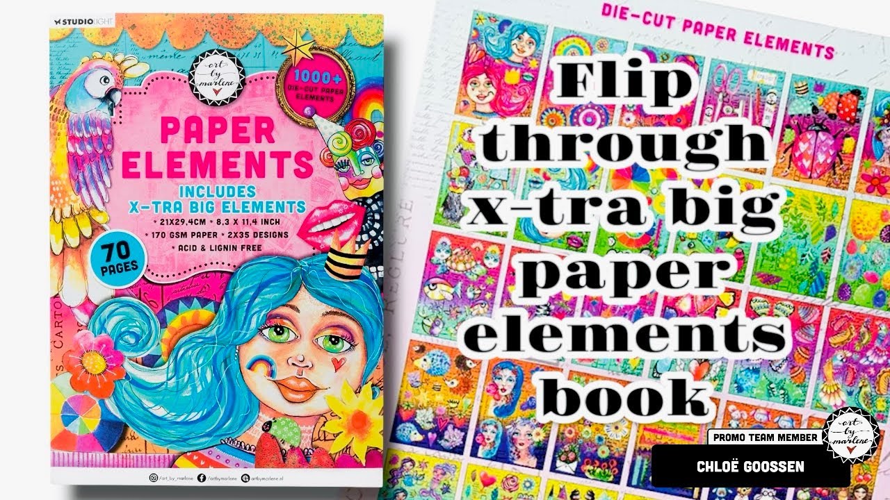 Art by Marlene x-tra big paper elements book flip through!🩷