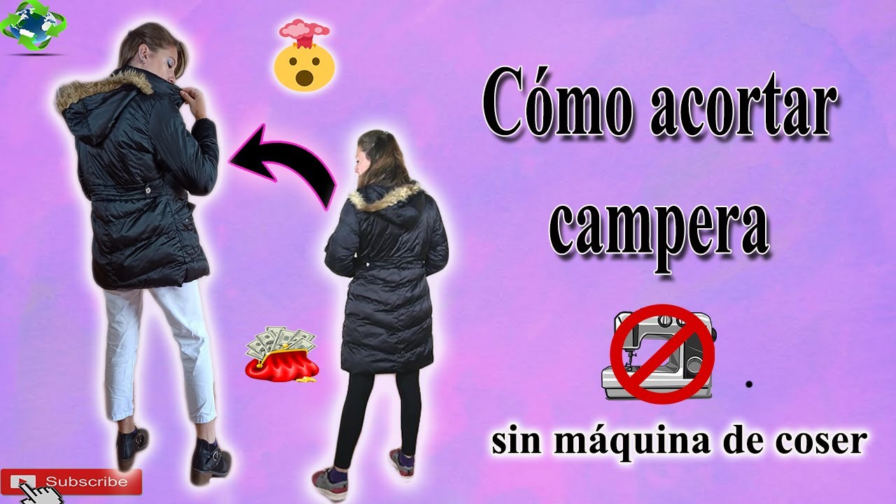 Acortar campera || Como acortar campera con cierre y forro || Achicar el largo de una campera || DIY