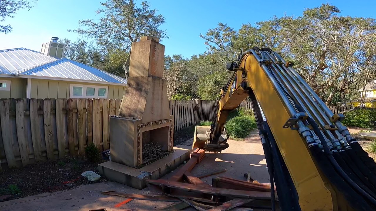 Cat 305E2 concrete removal
