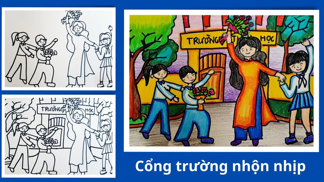 Vẽ Cổng Trường Nhộn Nhịp| Mĩ Thuật Lớp 2