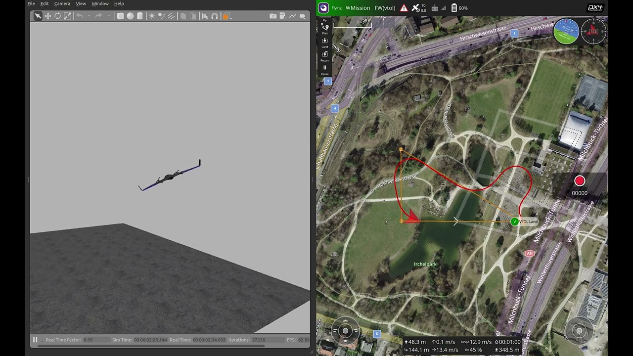 Front tilting tiltrotor VTOL Gazebo model for PX4 SITL