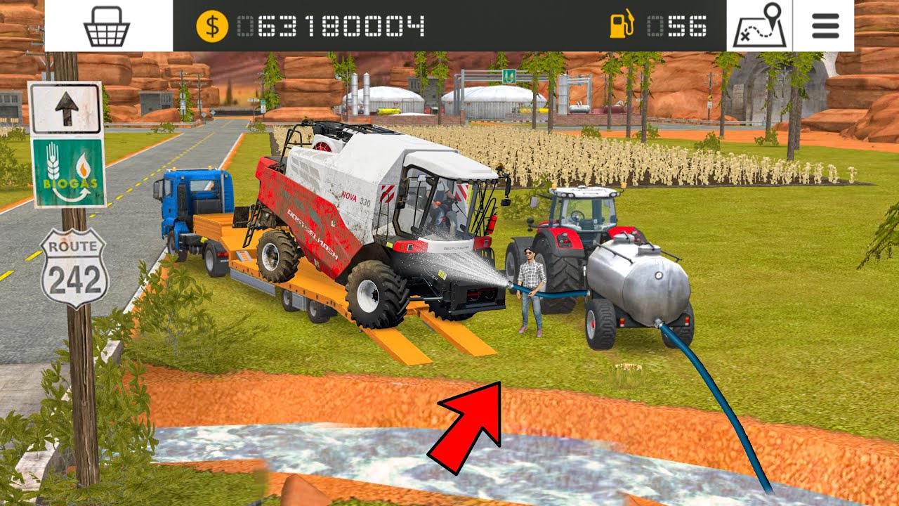 Washing Loaded Harvester In Fs18 | Fs18 Multiplayer Gameplay | Timelapse |