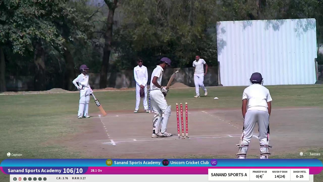 Unicorn Cricket Club vs Sanand Sports Academy live cricket match | 25-Jan-26 08:10 AM 30 live - Ind