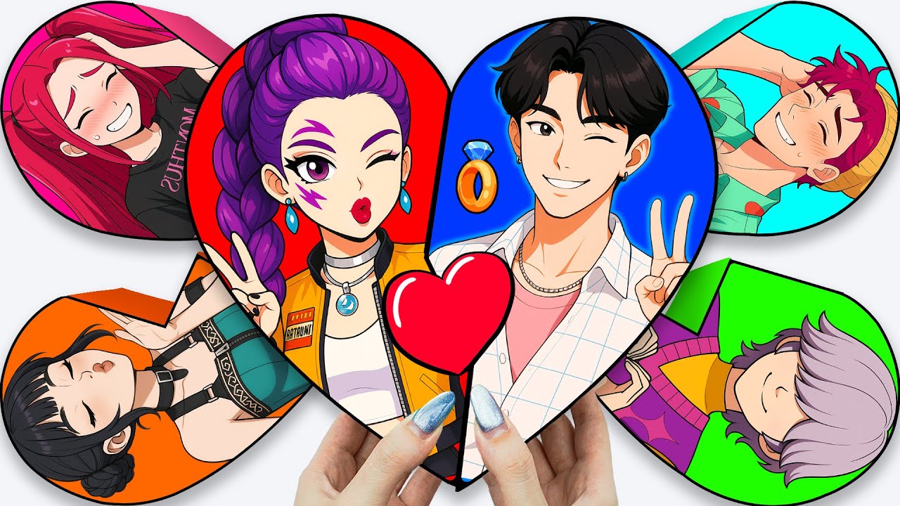 💖Paper DIY💖KPOP DEMON HUNTERS RUMI JINU Blind Box Unboxing 💖 HUNTRIX & SAJA BOY Couple Love