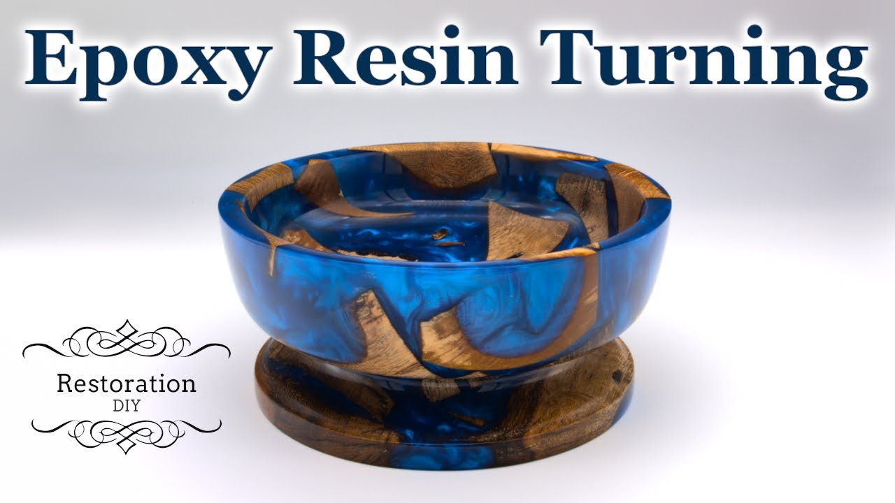 Woodturning | Oak Offcuts and Blue Epoxy Resin Bowl | Restoration DIY