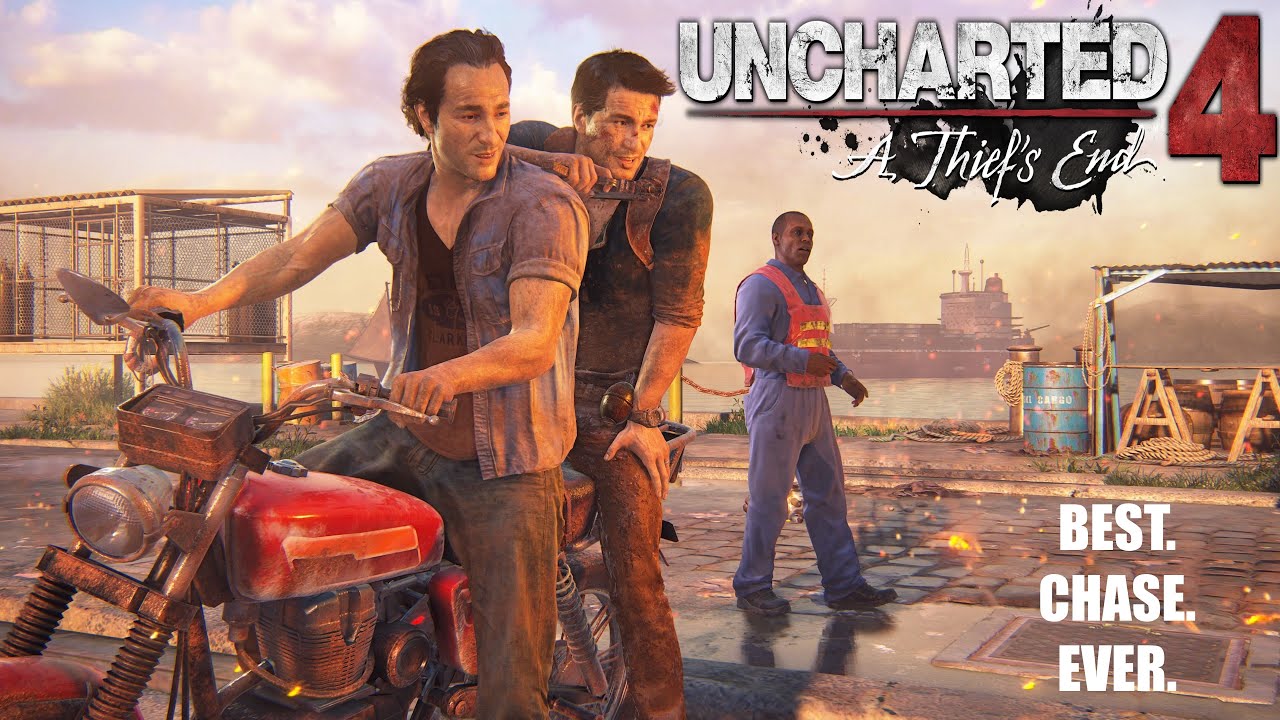 Uncharted 4 - A Theifs End - Sam and Nate Motorbike chase | Ps4 Pro