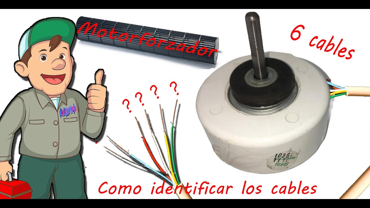 Motorventilador de 6 cables y tres velocidades,  identificar sus cables, funcionamiento explicación
