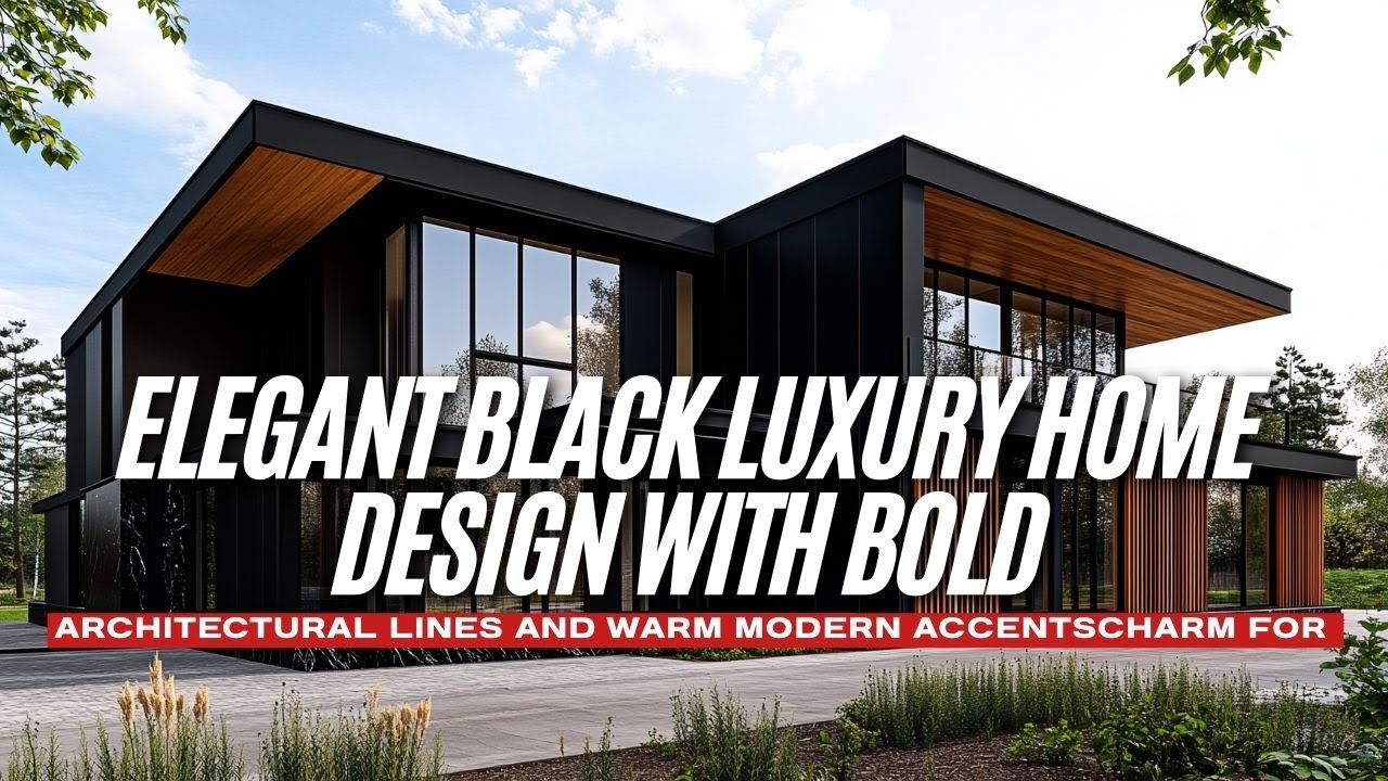 Elegant Black Luxury Home Design with Bold Architectural Lines and Warm Modern Accents