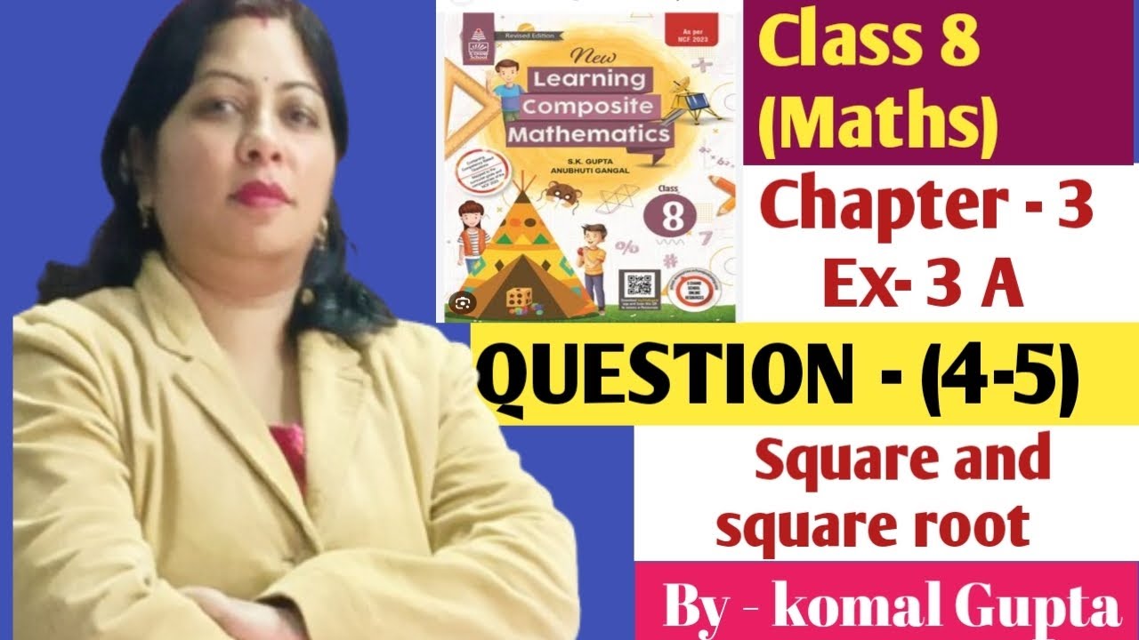 Ex-3A Q.(4-5) Class 8 👉 🔥 ochapter -3 SChand composite maths/square and square root😲
