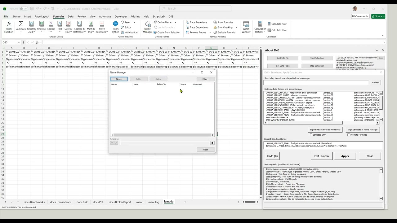 D4E SQL – Transform Excel Lambdas into Reusable, Agile eSports-Style Logic Libraries