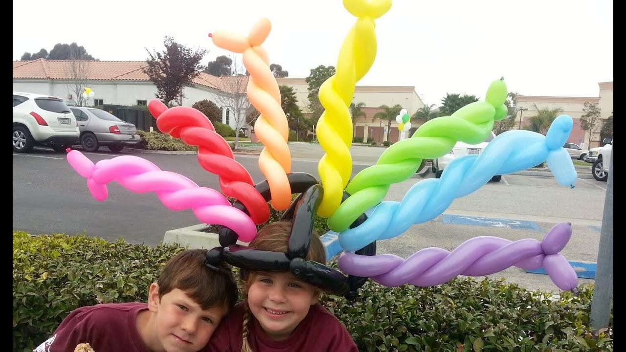 Amazing Rainbow-Mohawk Balloon Hat