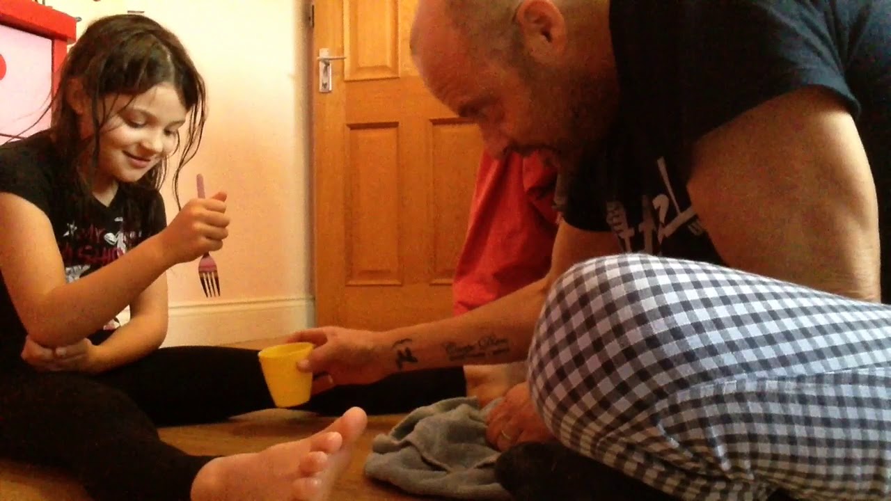 Fork And Towel Prank, Father Daughter, U.K.