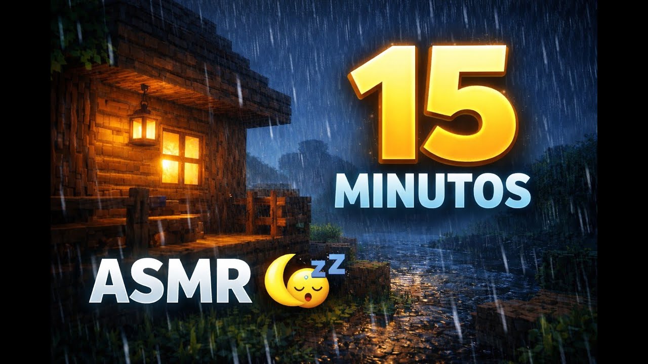 Minecraft ASMR 🌧️ Noche con Lluvia para Dormir Profundo | 15 Minutos
