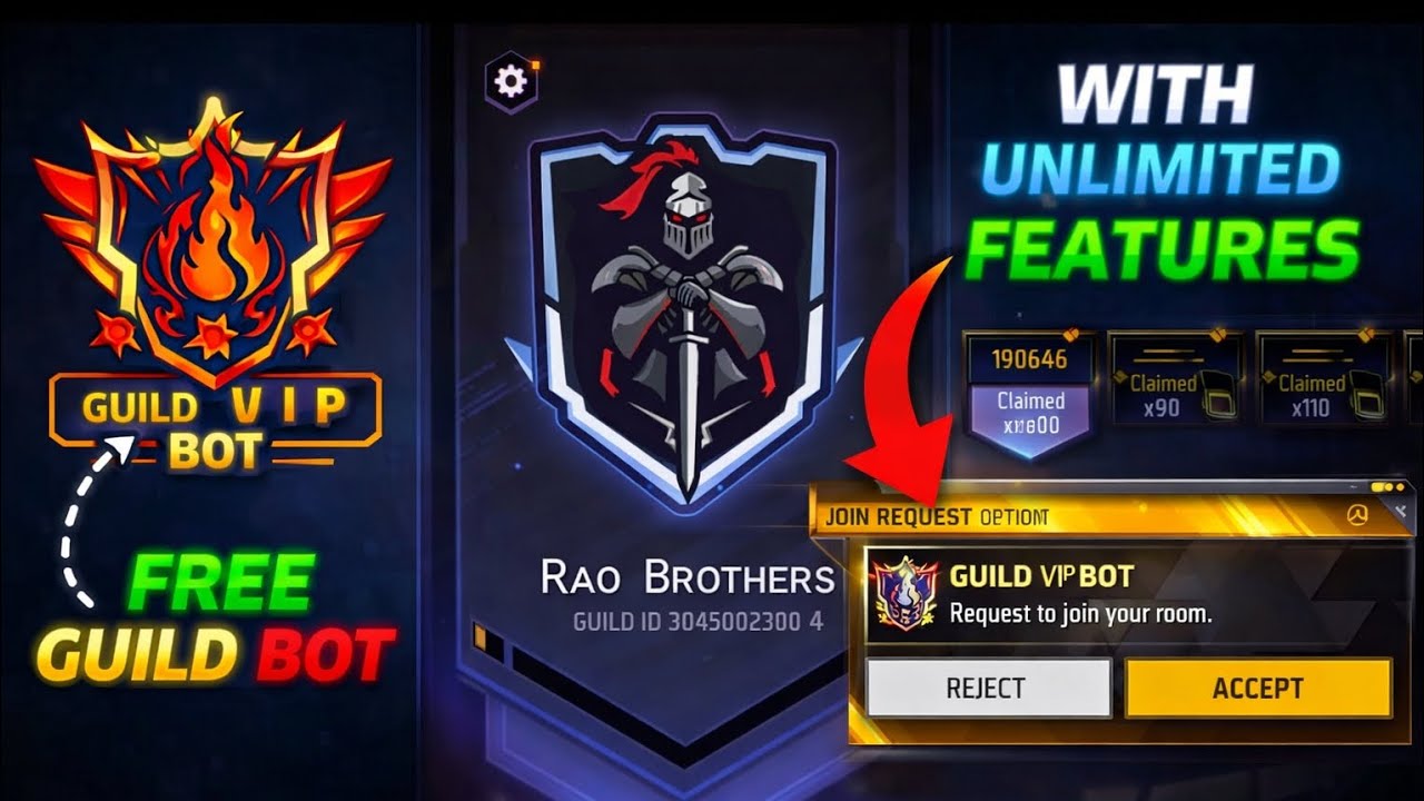 VIP GUILD TCP BOT FREE 😱 | NEW GUILD TCP BOT OB51 😎 | FREE FIRE TCP BOT 😬 | EMOTE BOT🗿 | @RaoStarrr 