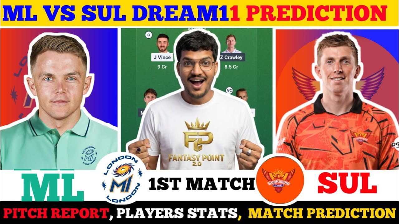 ML vs SUL Dream11 Prediction, ML vs SUL Dream11, MI London vs Sunrisers Leeds Match