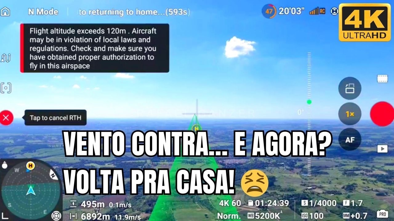 (4K) DRONE • FUI LONGE DEMAIS COM VENTO DE PROA?